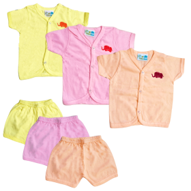 Kindermum-Cotton Jabla Shorts 3 pack of Set-Pink, Orange, Yellow