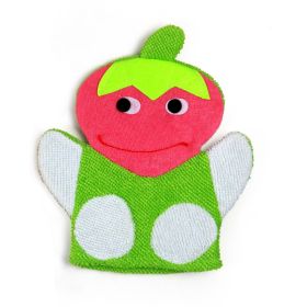Baby Moo Strawberry Pink And Green Cartoon Bath Glove