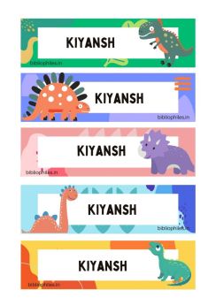 Bibliophiles Dinosaurs Personalised Name Stickers